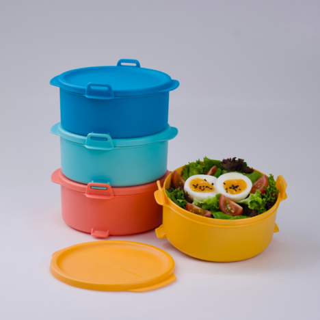 Tupperware Bộ hộp cơm Small Round Click To Go Màu mới 2023 Round Click To Go Flavor Color